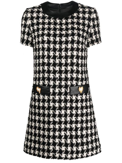 Houndstooth knitted minidress - Black