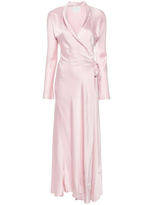 Wrap silk maxi dress - Pink