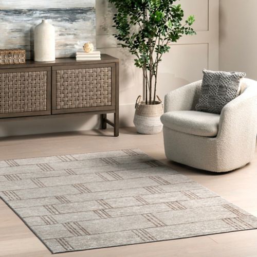 NuLOOM Yadira Geometric Machine Washable Area Rug, Beige