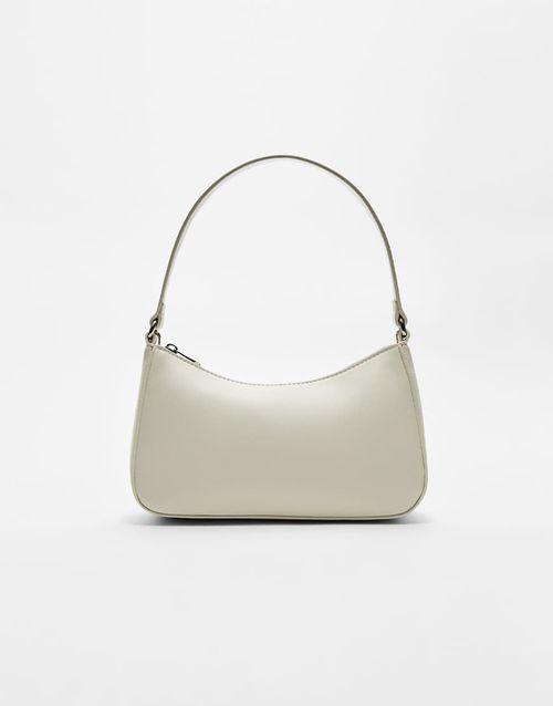 Shoulder bag with chain strap in white