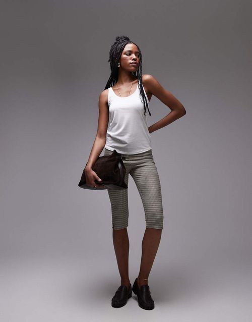 Topshop slouchy scoop neck vest in white