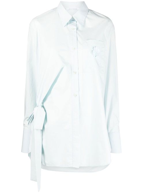 Fenet floral-patch shirt - Blue