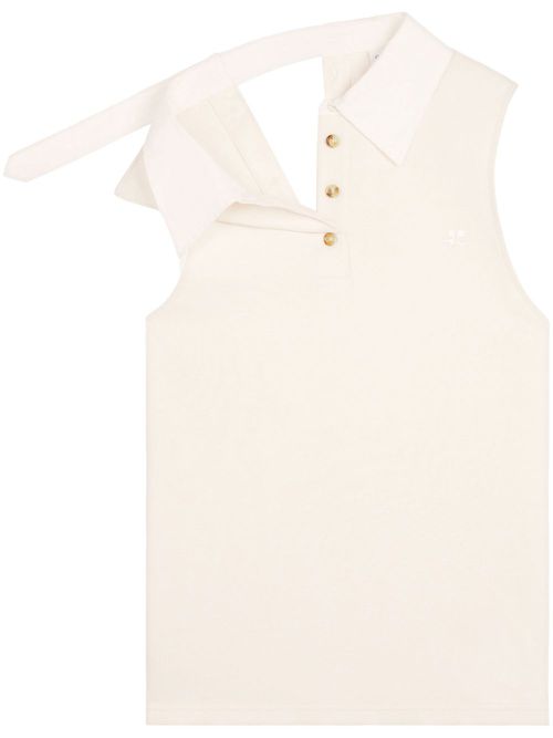 Logo-appliqué polo top - Neutrals