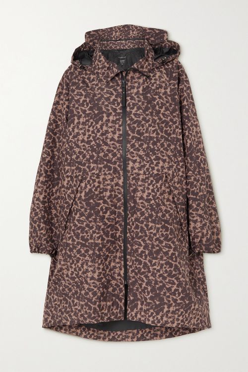 Cavanagh 2.0 Parka aus beschichtetem Shell mit Leopardenmuster und Kapuze – Braun – S