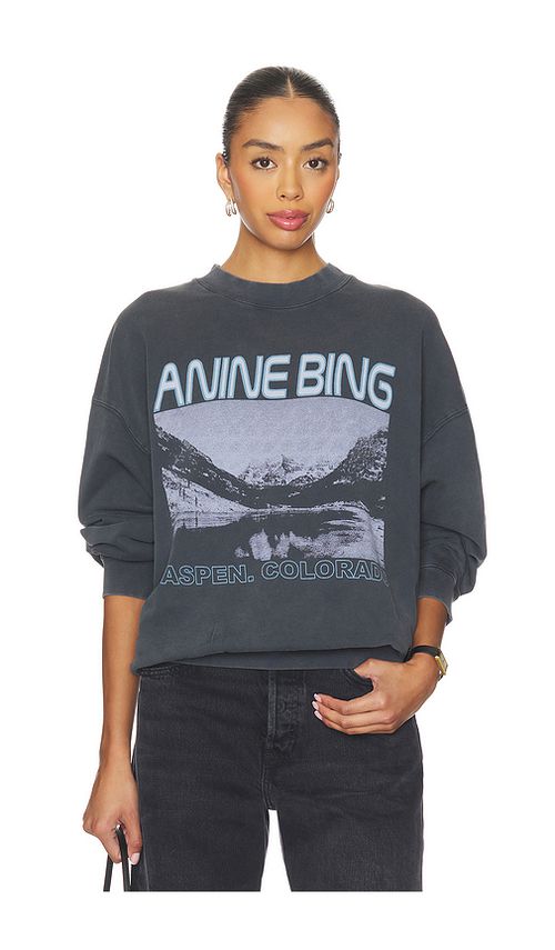 ANINE BING x REVOLVE Jaci Sweatshirt in Charcoal. S. Also in L