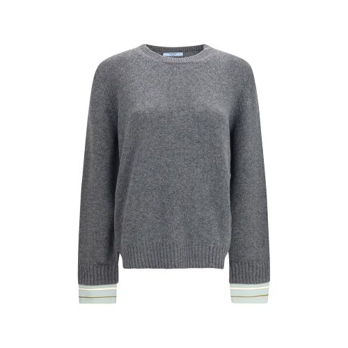 Wool-Blend Crewneck Sweater — Gray