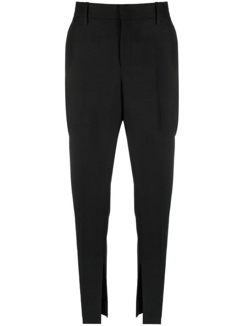 Side-slit tapered trousers - Black
