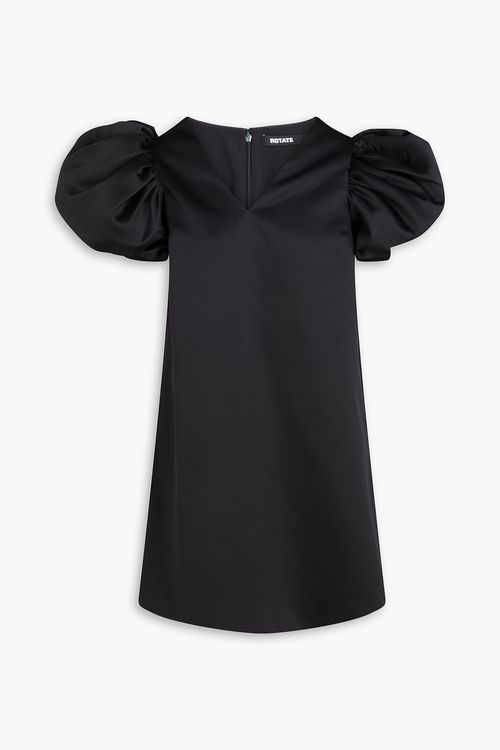 Ruched satin mini dress - Black - DE 34