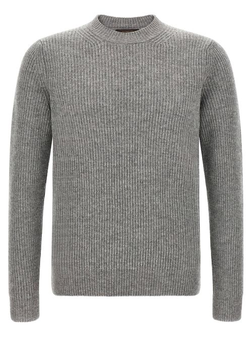 Ribbed Virgin Wool Sweater — Grey