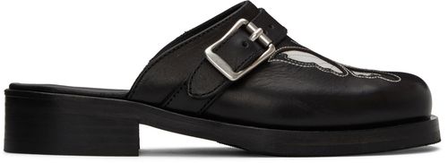 Black camion mules