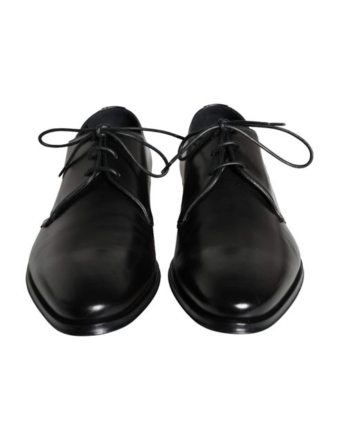 Calfskin Leather Derby Dress Shoe — Black
