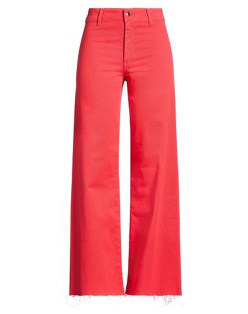 Woman Pants Red Size 12 Cotton, Elastane