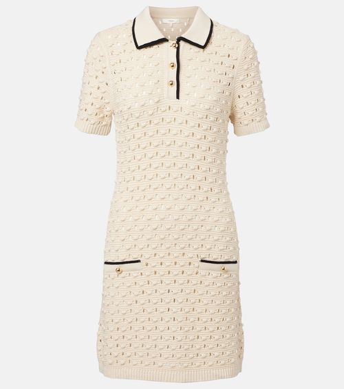 Bauble pointelle cotton polo dress