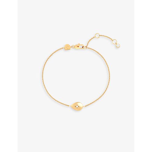 Womens 18ct Gold Pear Charm 18ct Yellow Gold-plated Recycled Sterling-silver and Cubic Zirconia Bracelet 