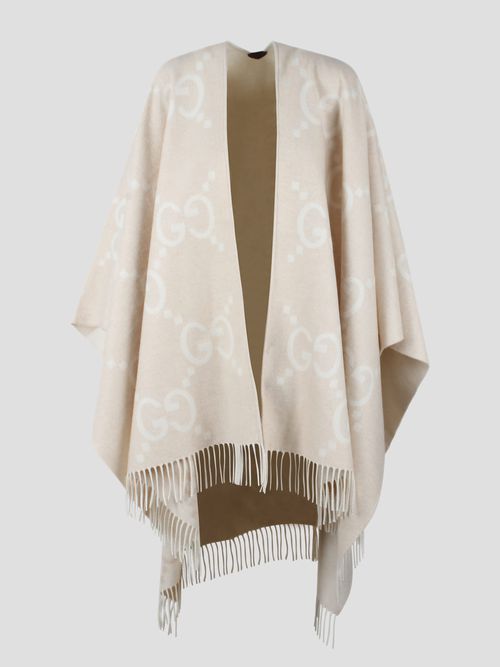 Reversible Jumbo Gg Cashmere Cape