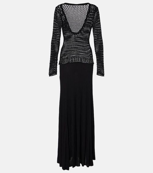 Sheer cotton-blend maxi dress