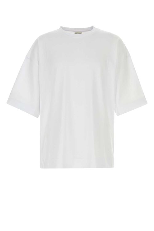 Dries Van Noten White Cotton Hen Oversize T-shirt