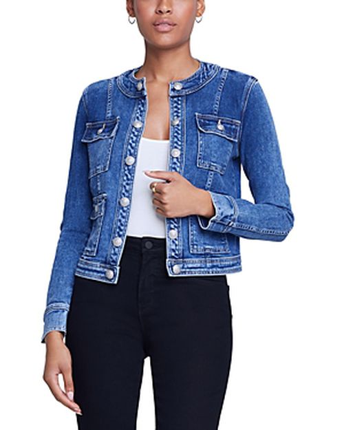 Yari Collarless Denim Jacket