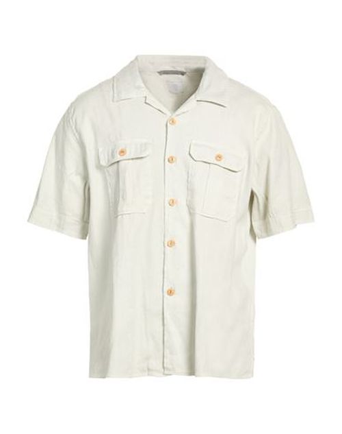 Platinum Man Shirt Light grey Size M Linen, Cotton, Elastane