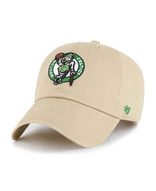 Men's Khaki Boston Celtics Logo Clean Up Adjustable Hat - Khaki