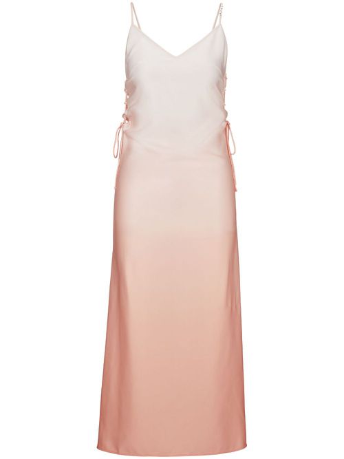 Gradient-effect satin midi dress - Neutrals