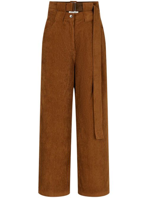 Corduroy press-creased trousers - Brown
