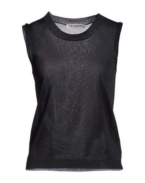 Woman Sweater Black Size 2 Viscose, Metallic fiber