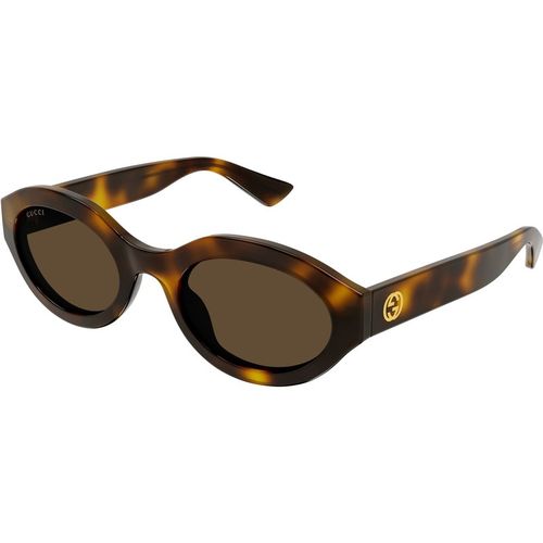 Gucci Woman Gucci GG1579S 002 Sunglasses Injected Havana Brown Geometric