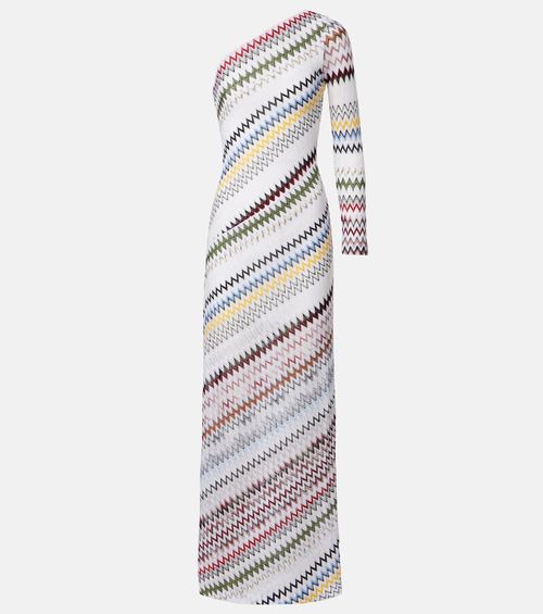 Zigzag asymmetric maxi dress