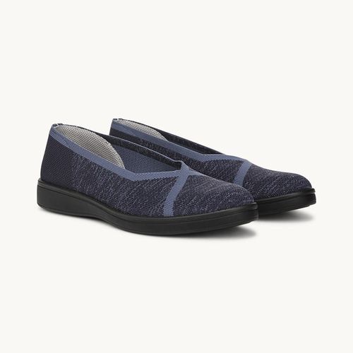 Stride Award Slip On Flat Shoes Navy Blazer Knit Fabric