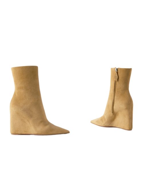 Suede wedge ankle boots