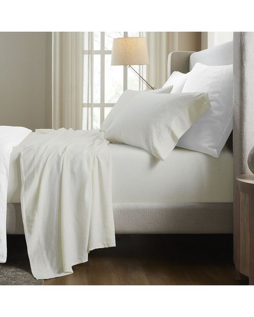 Chloe 100% Cotton Linen Texture Vintage Wash Solid Deep Pocket  Percale Sheet Set