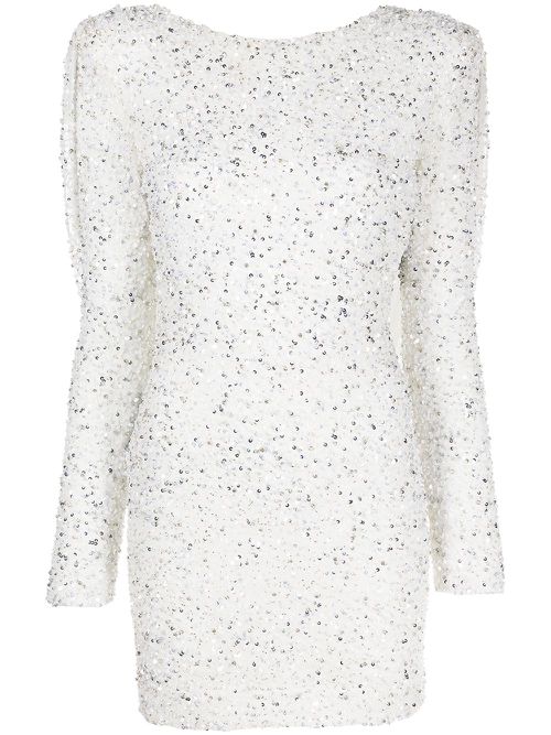 Mertzi sequin-embellished mini dress - White
