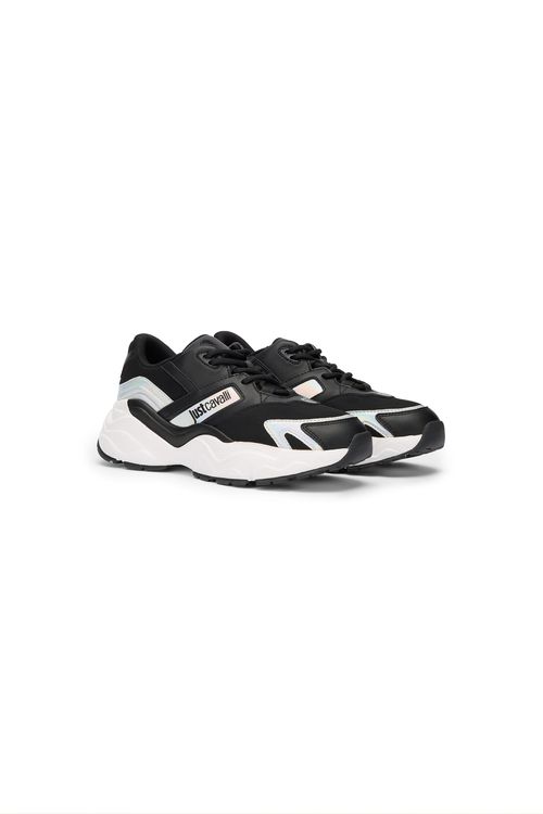 Black And White Chunky Sneakers - Female Low