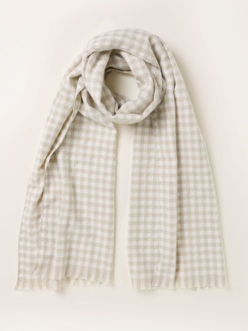 FatFace Ivory Gingham Scarf