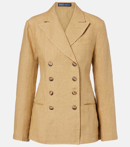 Double-breasted linen blazer