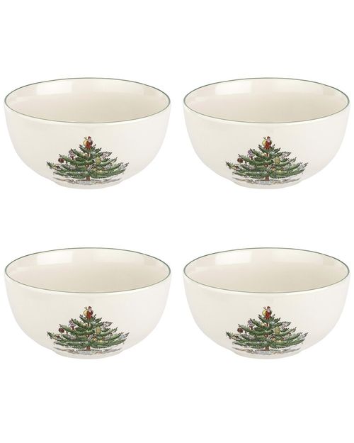 Set of 4 Christmas Tree Fruit Salad Bowls