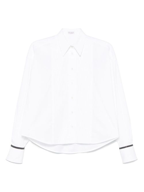 Brunello Cucinelli pintuck-detailed shirt - White
