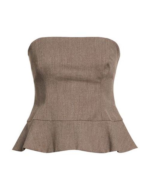 Woman Top Light brown Size 2 Polyester, Viscose, Elastane