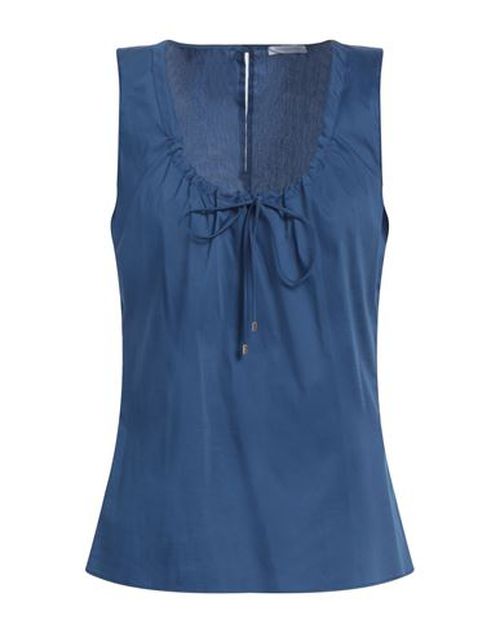 Patrizia Pepe Woman Top Navy Size 10 Cotton, Polyamide, Elastane