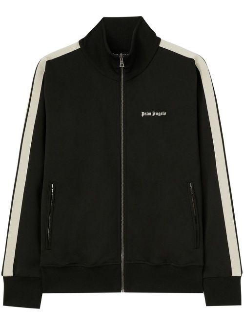 Logo-embroidered zip-up jacket - Black