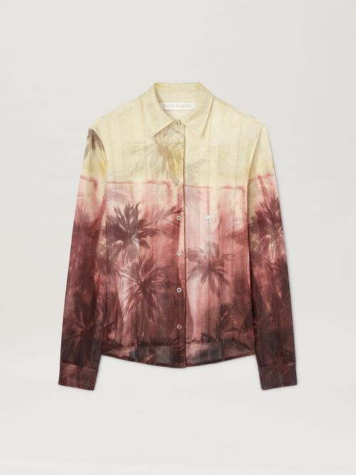 Sunset Palms Mesh Shirt Woman  Orange