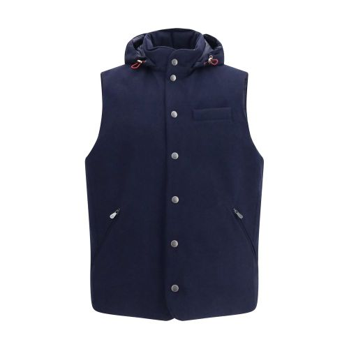 Wool Down Vest — Navy
