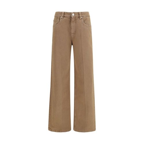 Cotton Straight-Leg Jeans — Brown