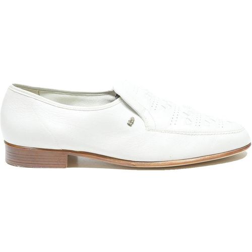 HUSH PUPPIES Mens White Leather Slip-On Shoes .5 Classic Stylish