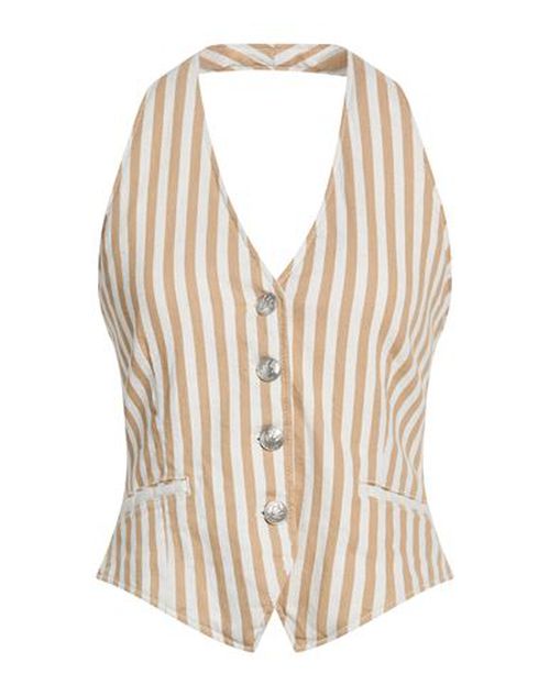 Woman Top Beige Size 0 Cotton, Linen, Elastane
