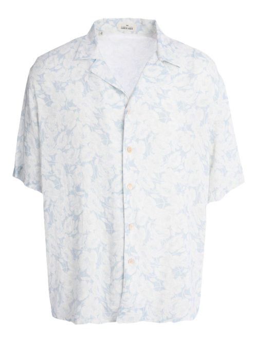 Abstract-pattern print shirt - White