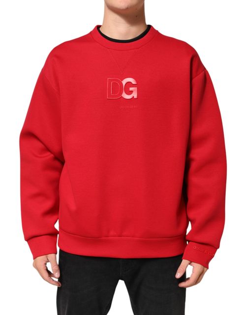 DG Logo-Embroidered Sweatshirt — Red