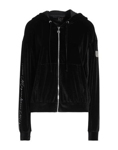 Ea7 Woman Sweatshirt Black Size L Polyester, Elastane