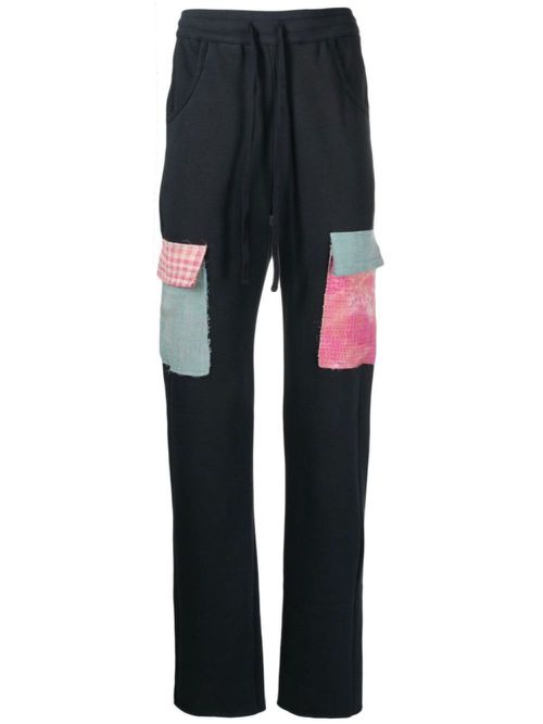 Flap-pocket track pants - Black